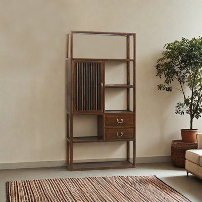 New Chinese style solid wood utility bookcase