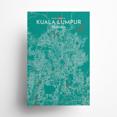 «Kuala Lumpur City Map», impression de luxe