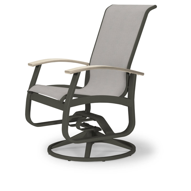 Chaise de patio pivotante Askar, Alliage Sunbrella®, Désert P60, Graphite texturé