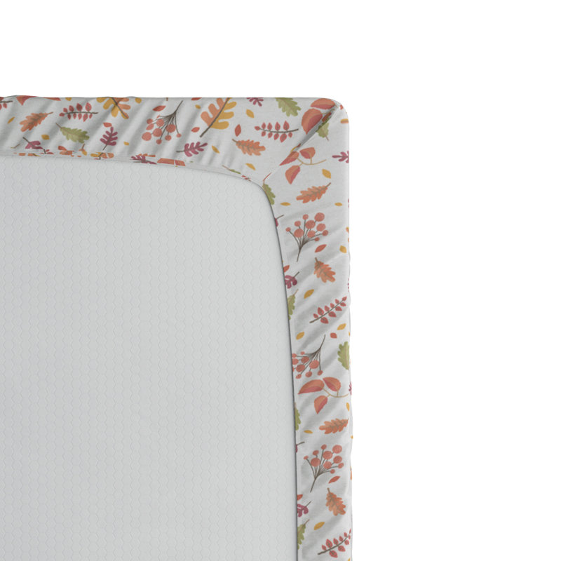 Microfiber Floral Fitted Sheet, Orange Floral, Twin Fitted Sheet