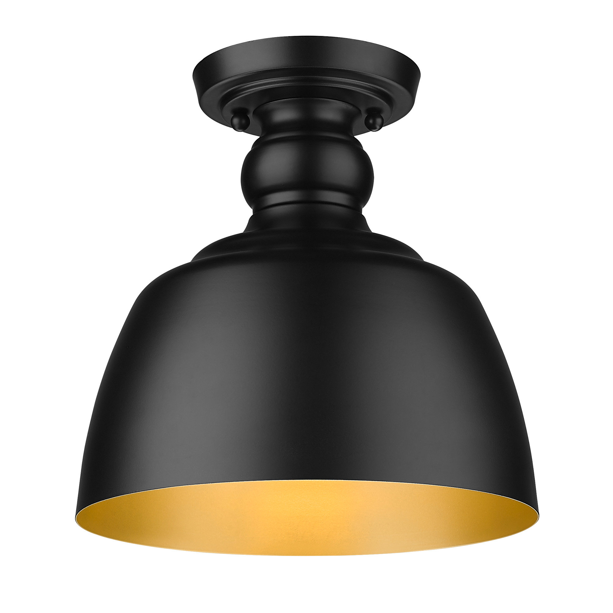 Holmes Single Light Flush Mount, Matte Black