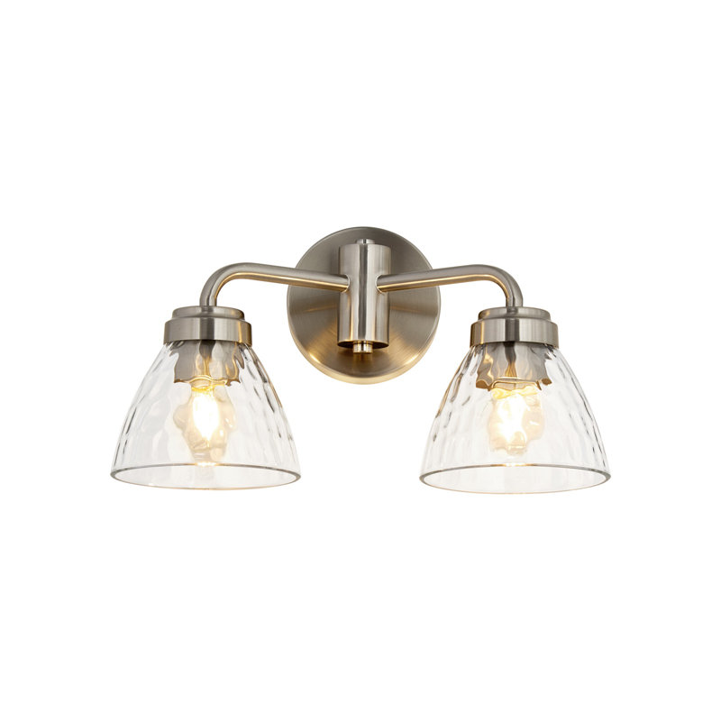 Éclairage pour meuble-lavabo 2 lumières 2 lumières, Deux lumières, Nickel brossé, H 9,85 po x l 14,2 po x P 7,87 po
