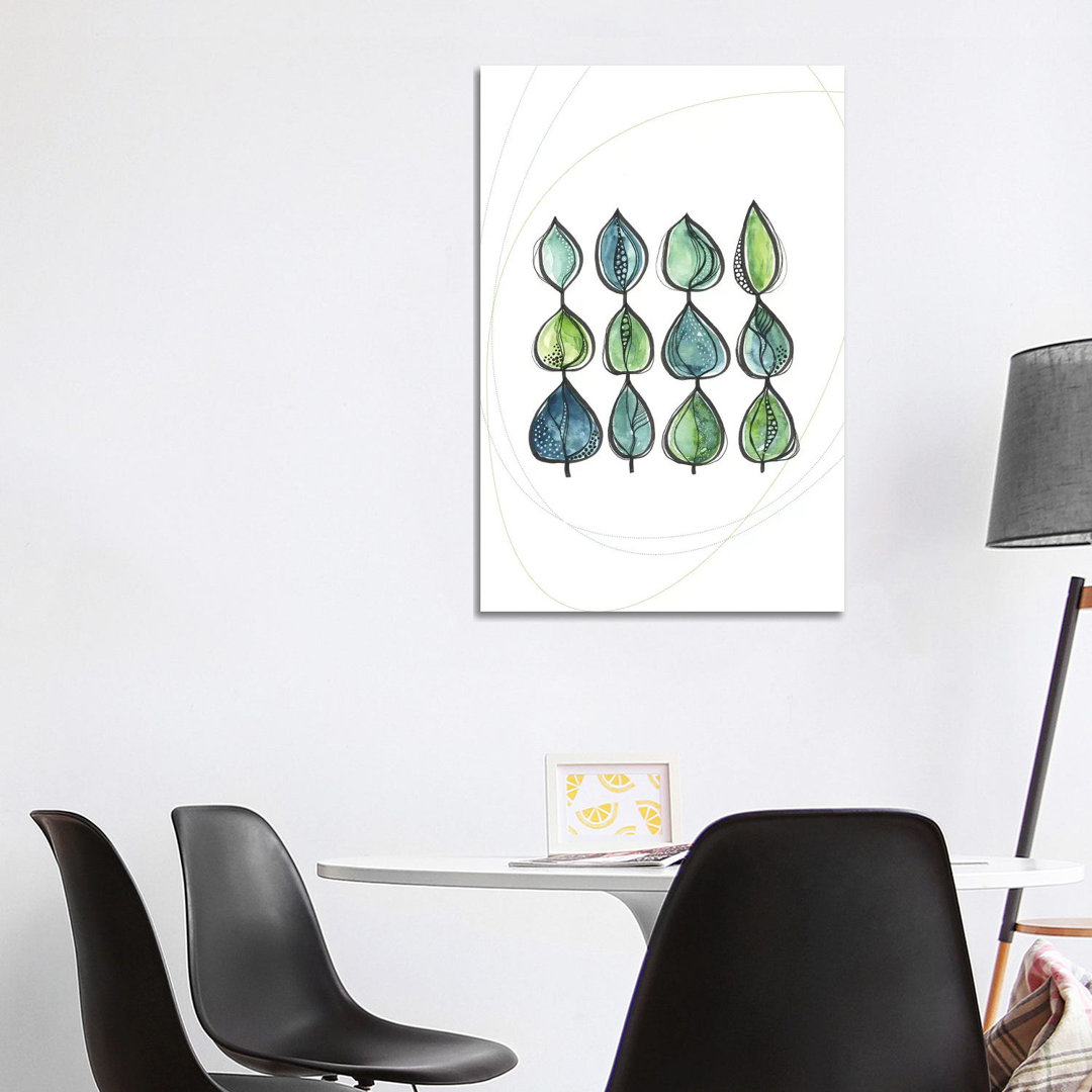 Water Color Leaves Green von Soul Curry Art & Illustrations - Gallery-Wrapped Canvas Giclée