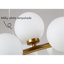 Lustre moderne en forme de boule à bulles 25 lumières avec abat-jour rond en verre doré