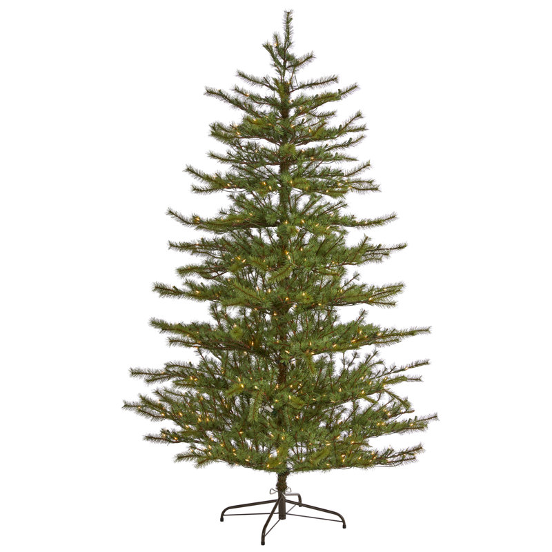 Artificial Pine Christmas Tree, Pre-Lit, 7'