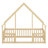 Cozy Cottage-Inspired Low Loft Bed With Full-Perimeter Wooden Fence-2057632638