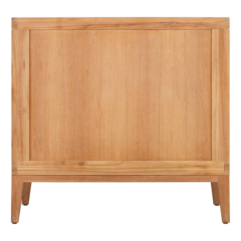 Natural Teak 36" Single Bathroom Vanity with Black Hardware