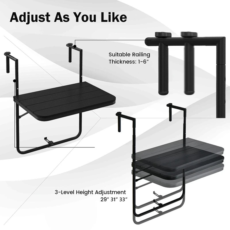 24'' Rectangular Adjustable Folding Table
