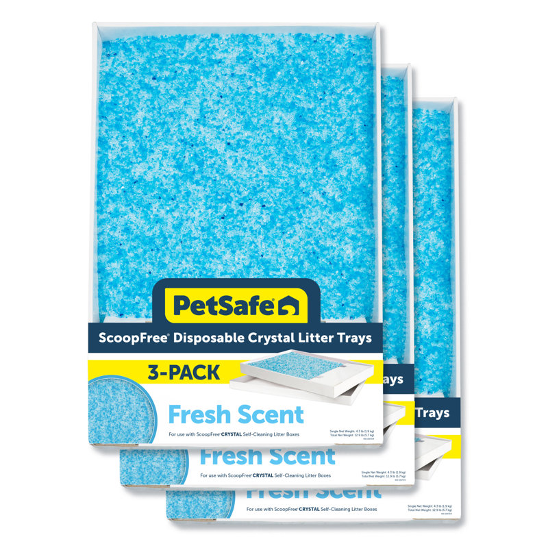 PetSafe® ScoopFree® Crystal Disposable Litter Tray, Fresh Scent, 3-Pack, Blue