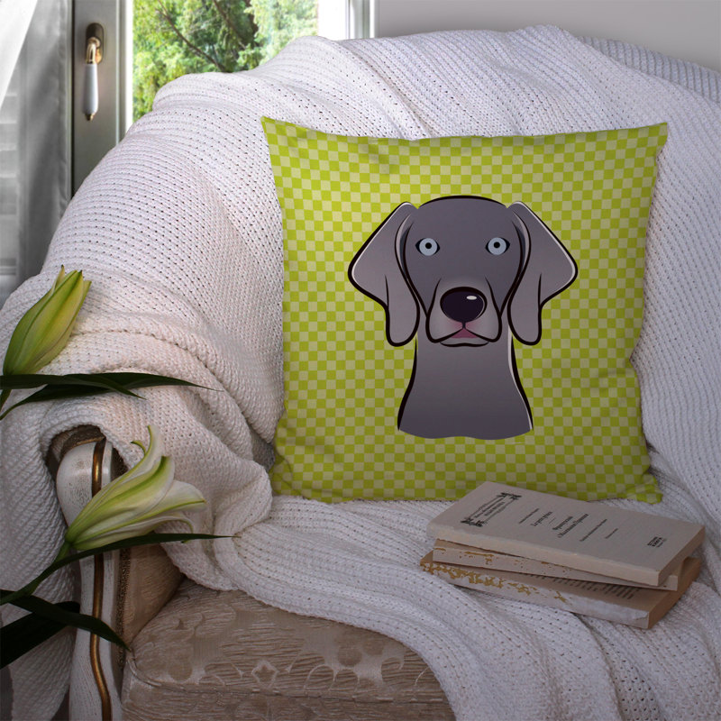 Coussin décoratif intérieur/extérieur weimar damier, H 14 po x l 14 po x P 4 po, Vert