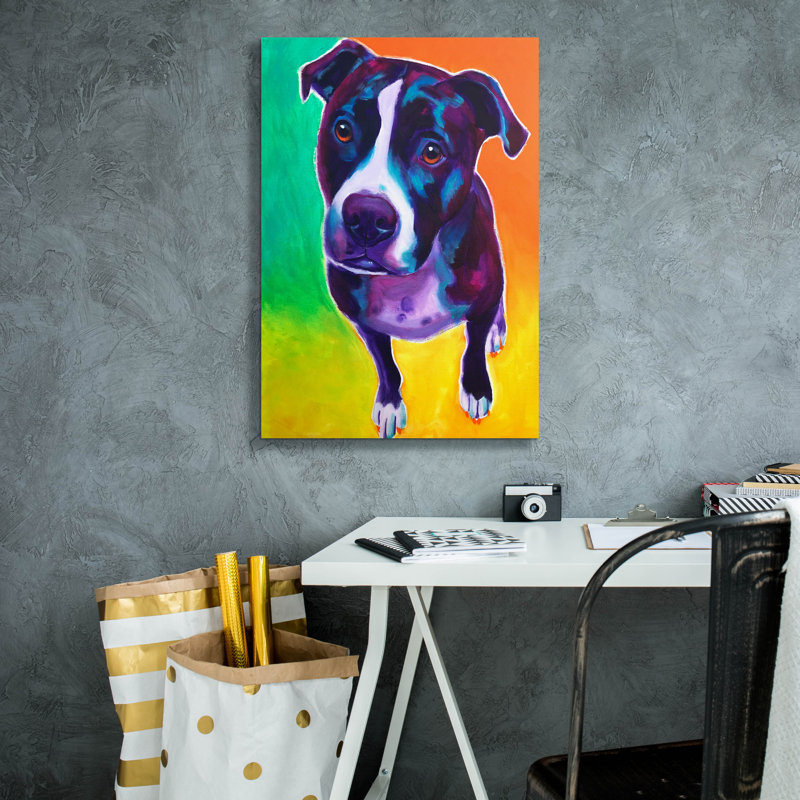 «Pit Bull - Truman» par Dawg Painter, H 26 po x l 18 po x P 0,75 po