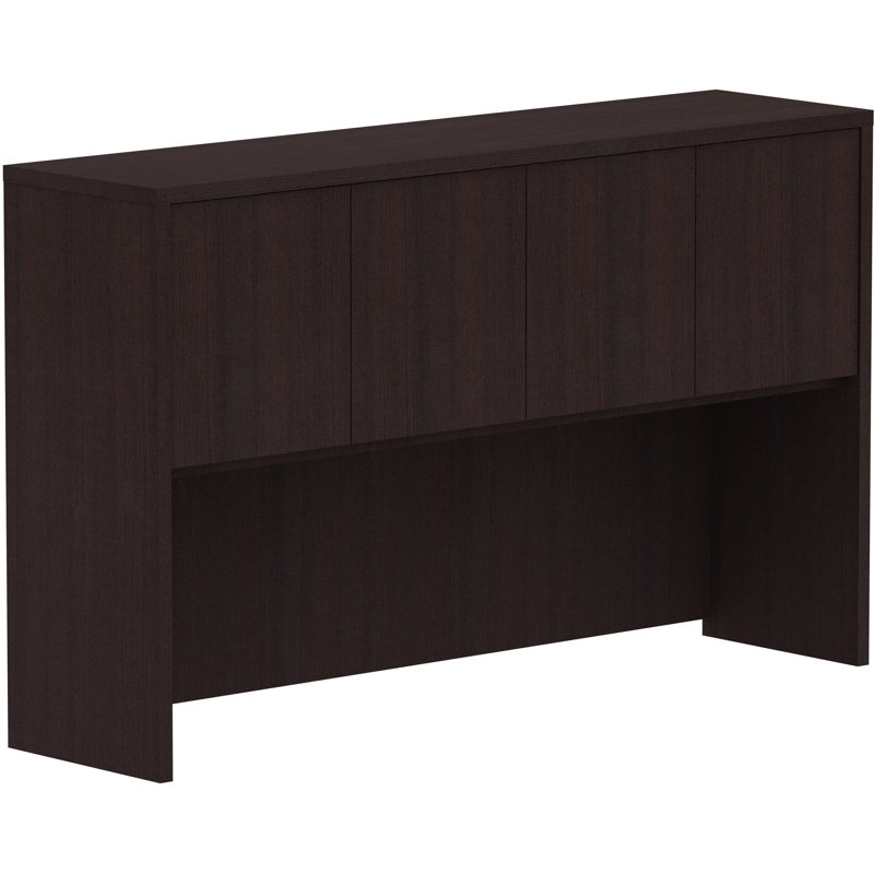 Espresso Laminate 36'' H Desk Hutch with Four Doors