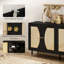 Buffet Boho, armoire avec tablettes réglables, noir