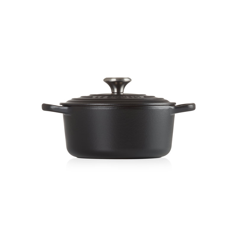 Le Creuset Cast Iron Round Casserole, 22cm / 3.3L, Satin Black