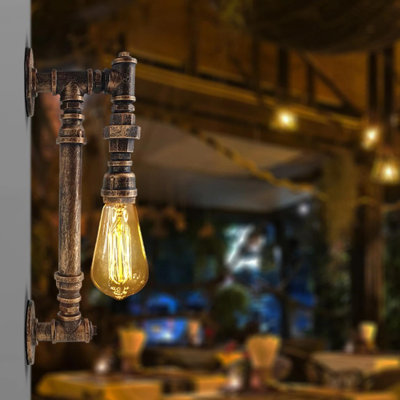 Centrahoma Industrial Candle Wall Light – 1-Light Metal Sconce with E27 Socket for Hallway