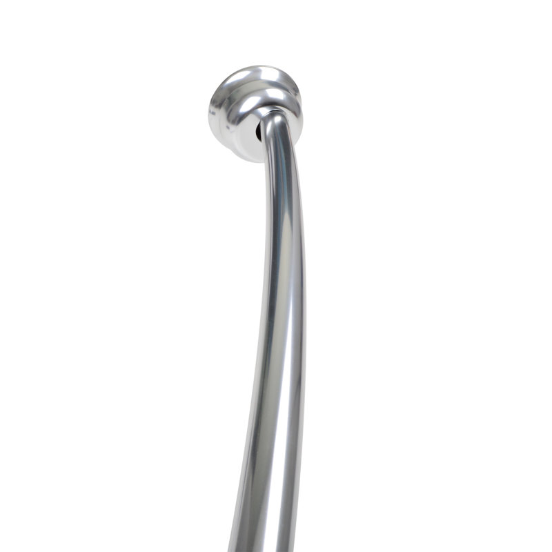 Adjustable Chrome Aluminum Curved Shower Rod, 45-72 Inches