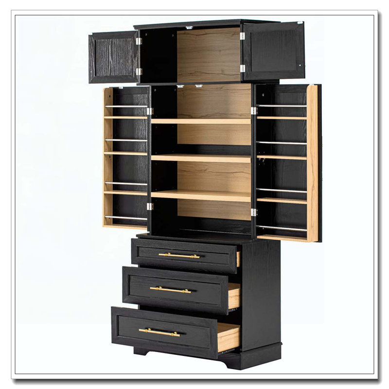 Armoire de cuisine de campagne de 78,2 po de hauteur avec 8 tablettes de porte, armoire de rangement avec 3 tablettes réglables, 3 grands tiroirs,