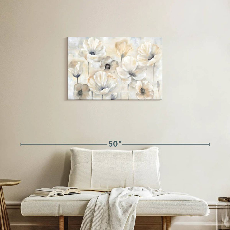 Paysage de jardin de coquelicots gris Harnek, H 20 po x l 30 po