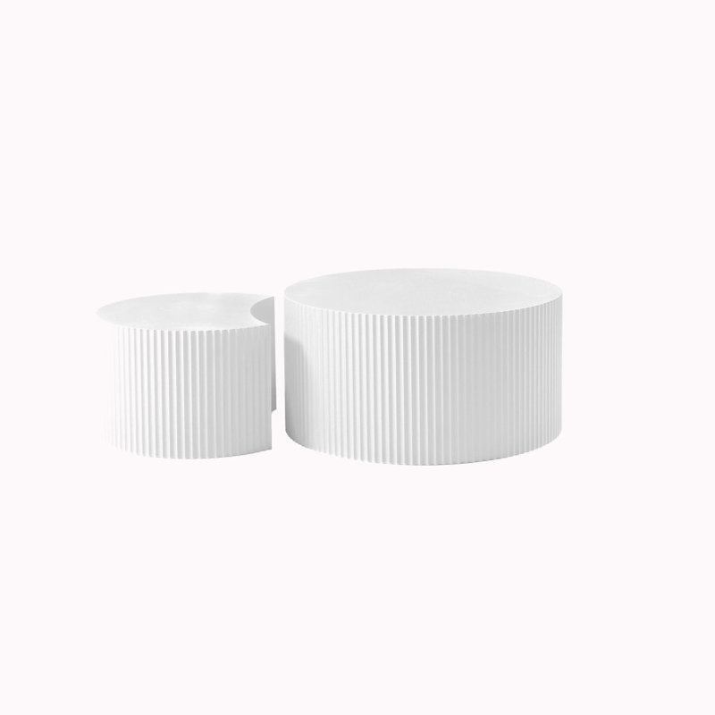Baylin Wood 31.5"Round coffee table set , White