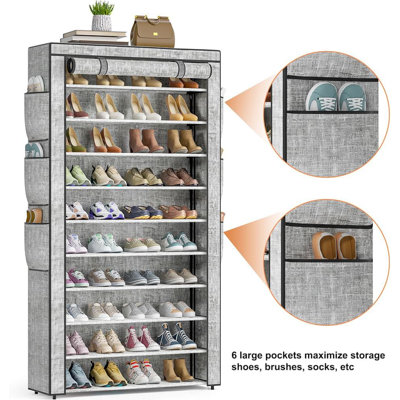 Range-chaussures à 10 niveaux grande capacité pour 50 à 56 paires