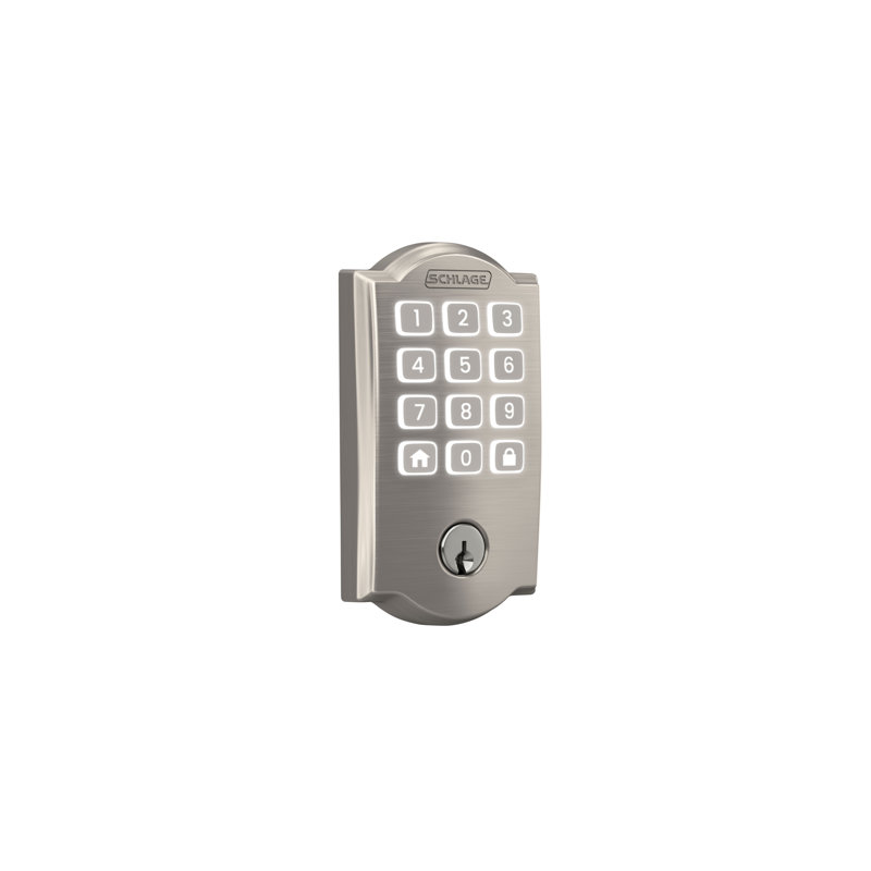 Arrive Smart Wifi Deadbolt With Camelot Trim, Satin Nickel