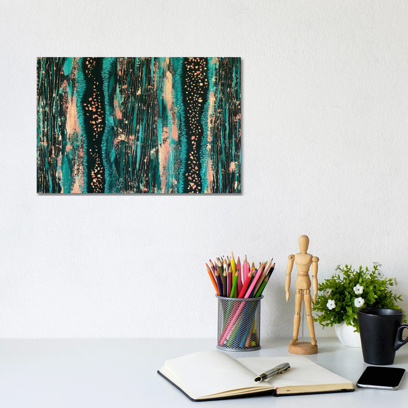 Teal Trees No. 2 Part 2 by Lisa Frances Judd - Wrapped Canvas Gallery-Wrapped Canvas Giclée, 20.32 cm H x 30.48 cm W