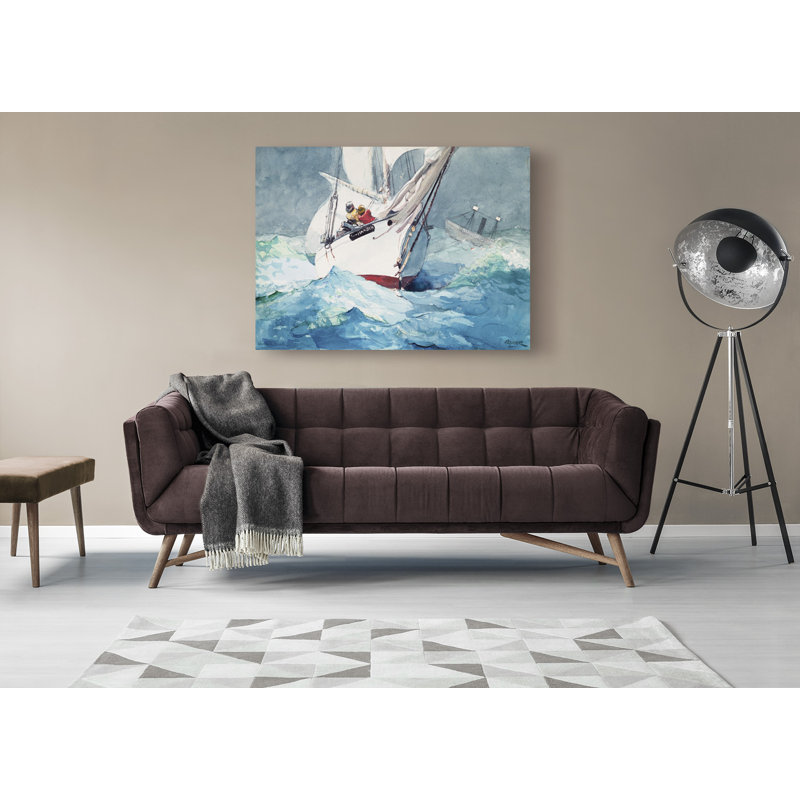 Reefing Sails Around Diamond Shoals, Cape Hatteras by Winslow Homer - Wrapped Canvas Painting, 90cm H x 120cm W x 4cm D