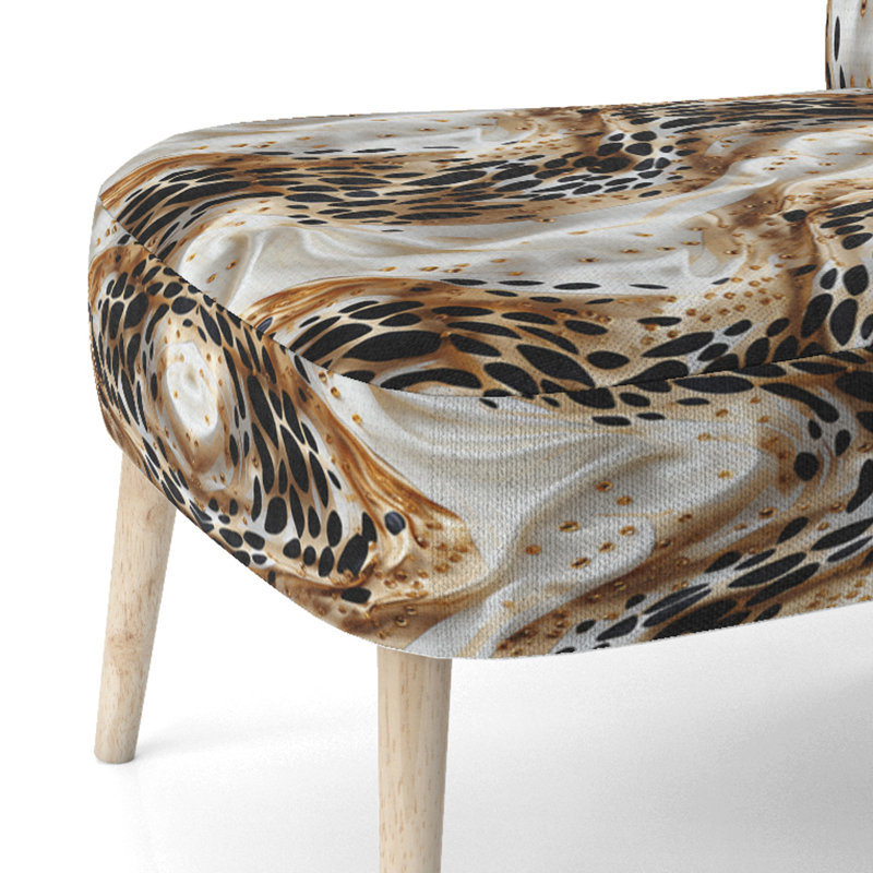Chaise d'appoint rembourrée moderne noire et dorée Glam Marble