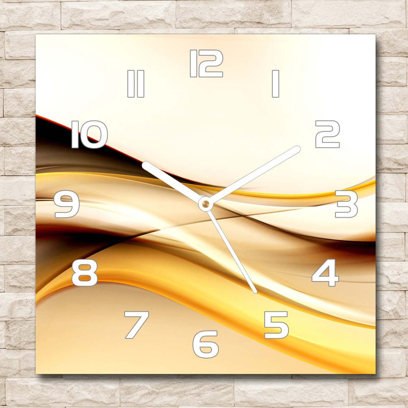Idala Glass Wall Clock, White/Yellow/Beige