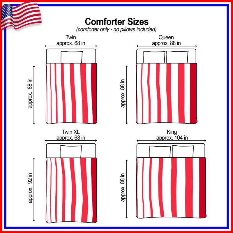 Red White Stripes Comforter, Twin