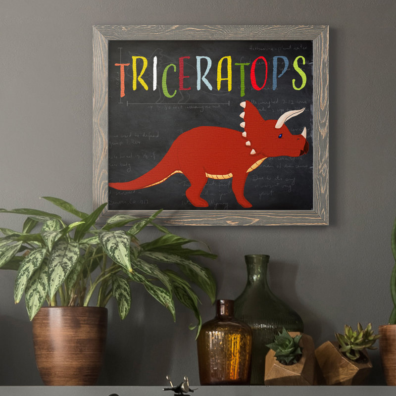 Triceratops - reproduction d'art sur toile, H 20 po x l 17 po x P 1,5 po, Gris