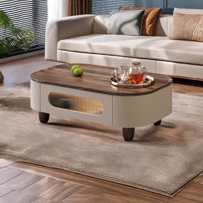 Solid wood drawer coffee table durable