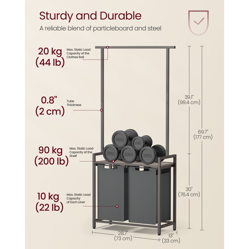 Wood Laundry Hamper with Handles