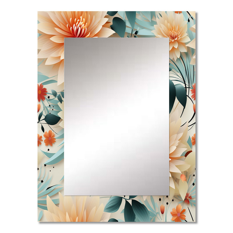 Joannie couleurs pastel éclectique collage floral - miroir décoratif éclectique, miroir mural bohème, impression d'art en métal