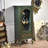 Green Solid + Manufactured Wood+Glass Display Cases