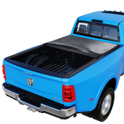 Housse de lit de camion, housse de tonneau de lit de camion enroulable, compatible avec les Dodge Ram 1500 de 2002 à 2018, 2500 de 3500 à 2000, de 2019 à 2024 classique, pour lit de 6,4 x 5,5 pi, matériau en PVC souple, housse de tonneau à enroulement de camion