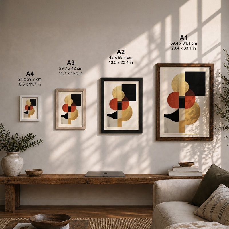 Abstraction Geometric - Print, Unframed, A4 - 29.7 x 21.0 cm