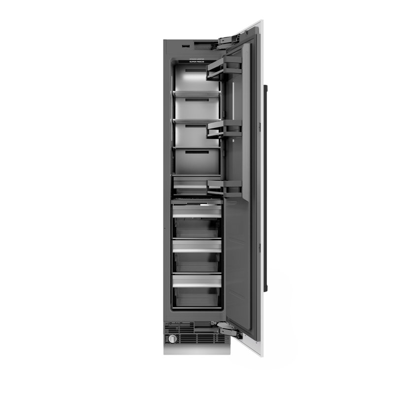 ZLINE Autograph Edition 18 po. 8,6 pi³ Congélateur colonne à charnière avec intérieur gris graphite et détails noir mat