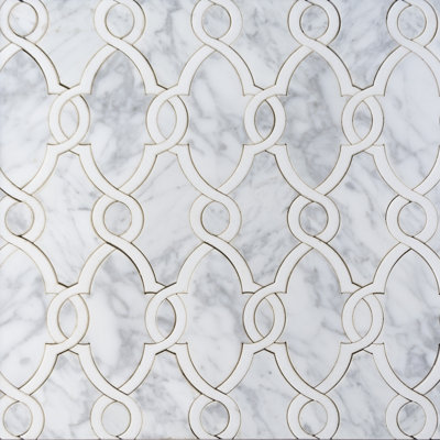 Carrara White & Antique Mirror Waterjet
