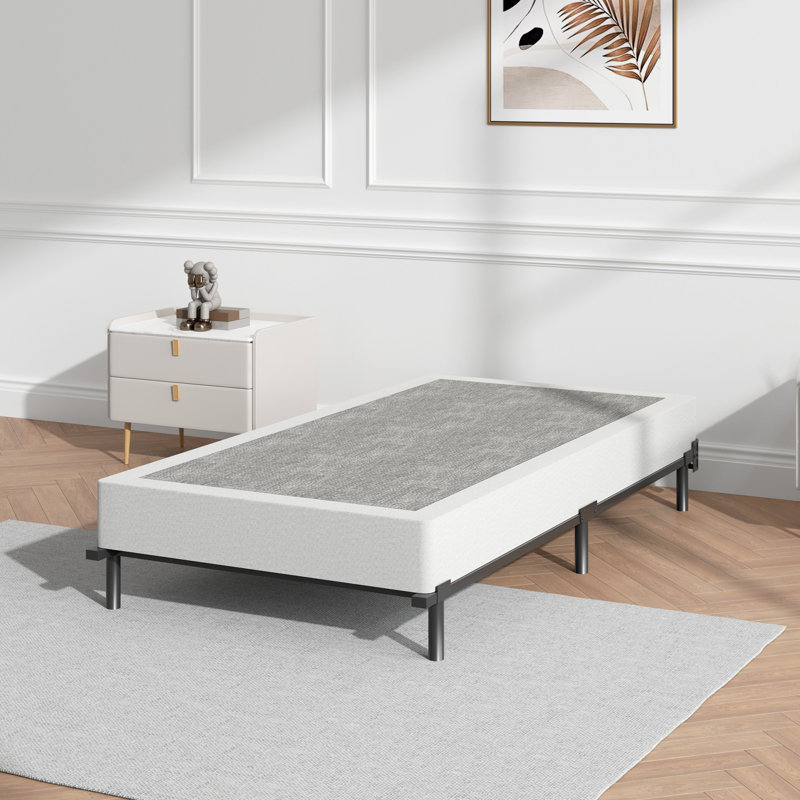 7 Inch Standard Profile Box Spring Only with Fabric Cover Mattress Foundation Easy Assembly, Twin