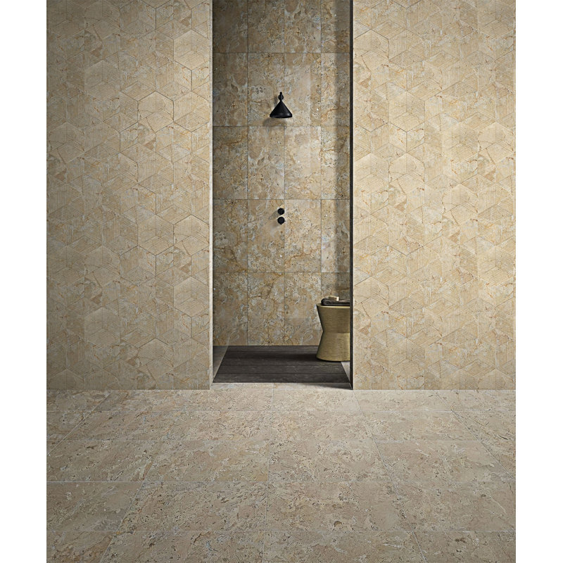 Carrelage en marbre fini aiguisé, 1 boîte, 4 pièces