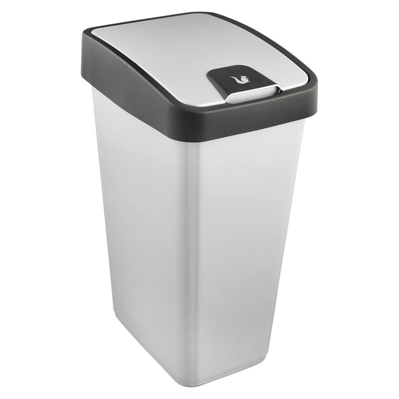 Keeeper waste bin with flip lid, Grey/Dark Grey, 11.88, 61.50" H x 30" W x 40" D