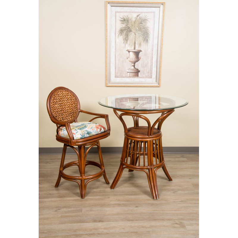 Dashad Swivel Upholstered Counter Stool, Counter Stool (24” Seat Height), Antique Honey