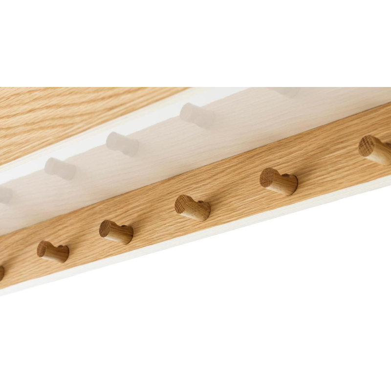 Epoch 11 - Hook Wall Mounted Coat Rack, Natural Oak/Fog