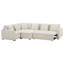 Canapé-lit modulaire coulissant 117 * 90 po avec panneau de table rabattable, lampe de lecture, ports de charge, repose-pieds de rangement, conception capitonnée, 6 coussins, combinaison surdimensionnée et libre, chenille, 2 couleurs-264178051