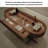 66.14" Oval Vintage Display Case with Glass Top, Brown Wooden Showcase Cabinet for Collectibles and Home Decor