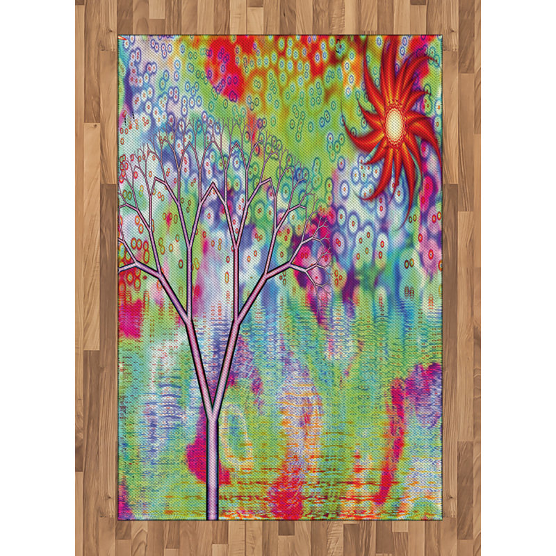 Digital High Density Long Fiber Poly Threads Decorative Area Rug Carpet, Rectangle 4' x 5'8"