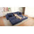 110.75" Modular L Shaped Sofa, Corduroy Fabric Sectional Couch,With A Movable Footstool, Cup Holders,Bring 8 Throw Pillows,Side Pocket,Unfold Into A Bed-653097145