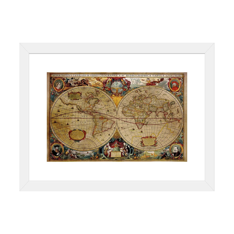 Victorian Geographica - reproduction d'art, Papier avec cadre blanc, Pas de tapis, H 16 po x l 24 po x P 1 po