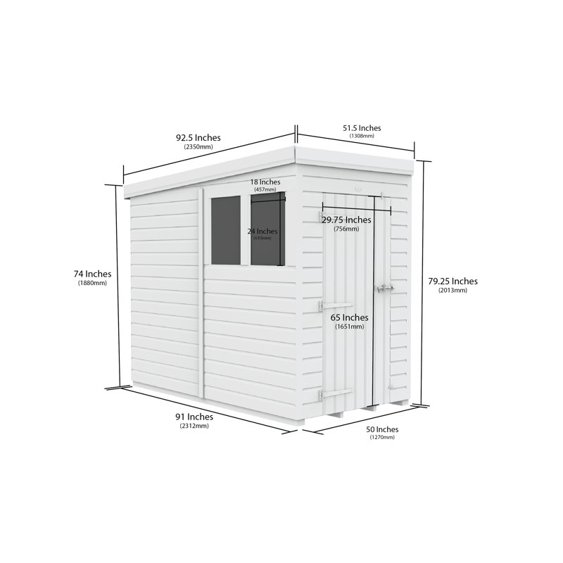 4x8 Pent Composite Shed